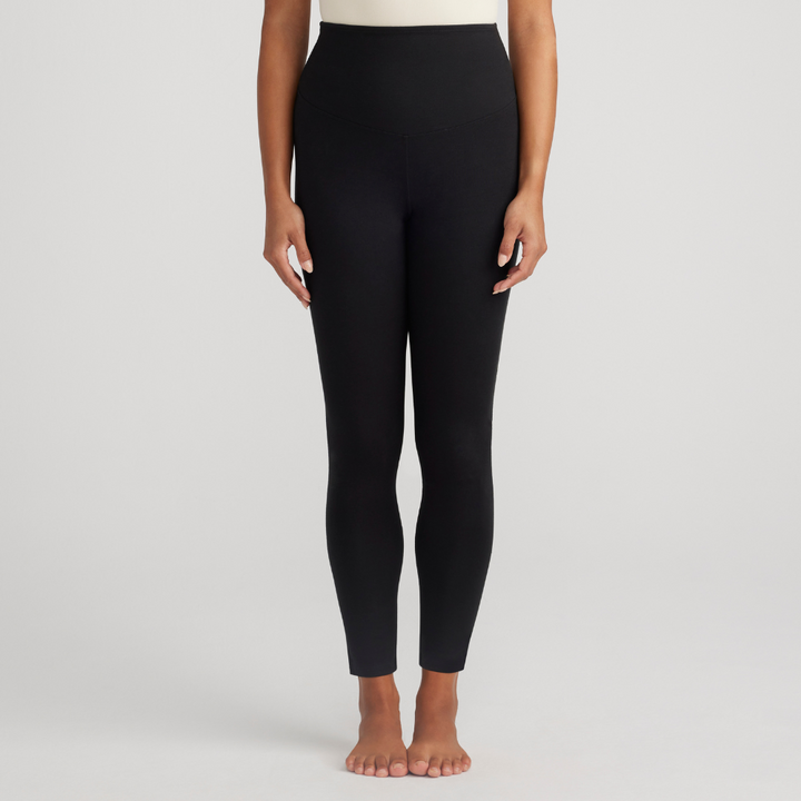 Rachel Compact Cotton Full Length Shaping Legging - Black