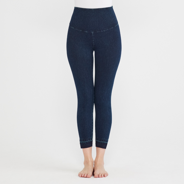 Remy Cropped Denim Shaping Legging w/ Released Hem - True Indigo